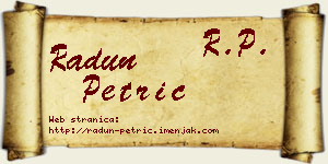 Radun Petrić vizit kartica